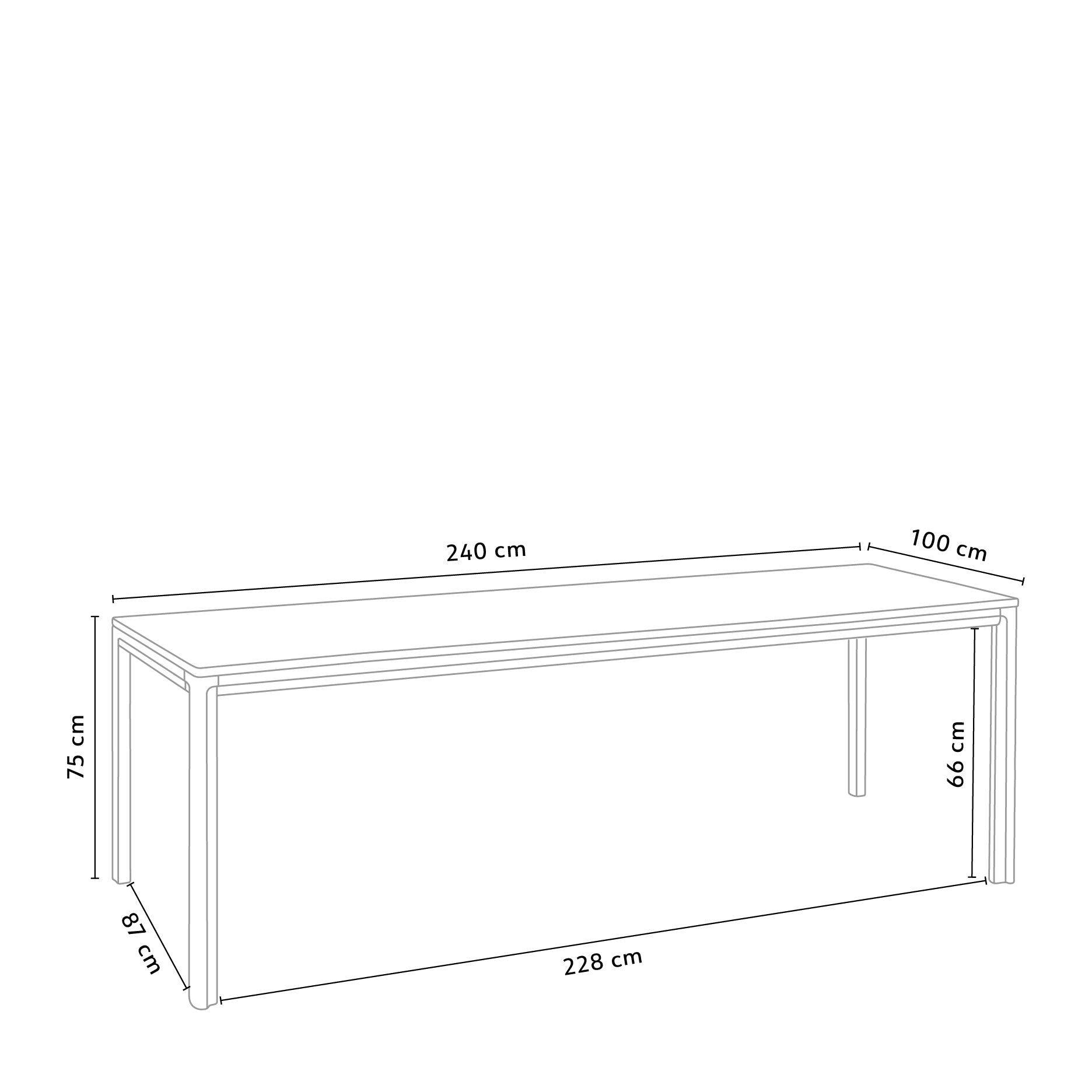 New Carver Esstisch 240 cm - Weiß